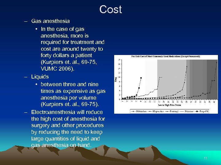 Cost – Gas anesthesia • In the case of gas anesthesia, more is required