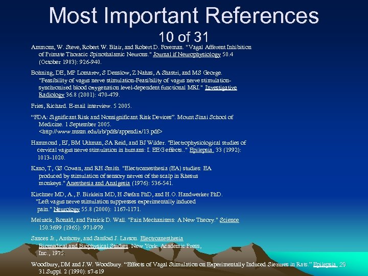 Most Important References 10 of 31 Ammons, W. Steve, Robert W. Blair, and Robert