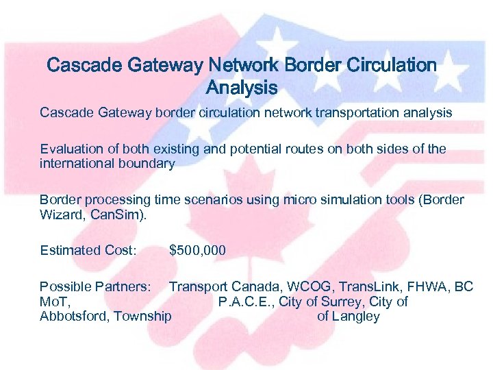 Cascade Gateway Network Border Circulation Analysis Cascade Gateway border circulation network transportation analysis Evaluation