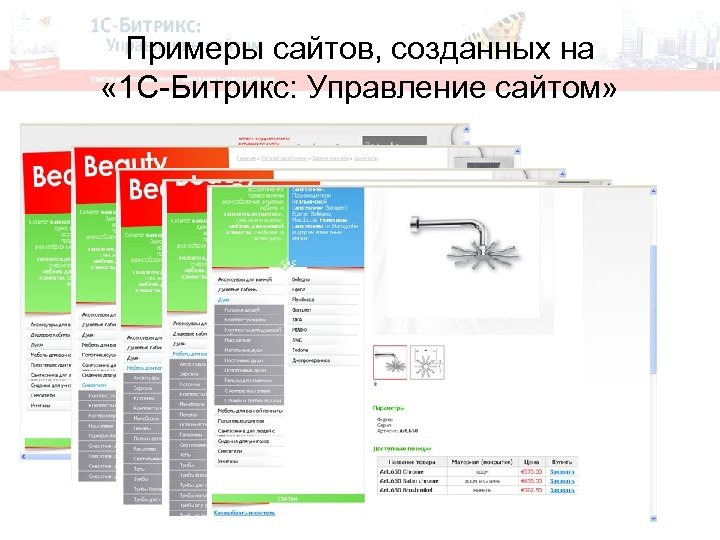 Примеры сайтов, созданных на « 1 С-Битрикс: Управление сайтом» 