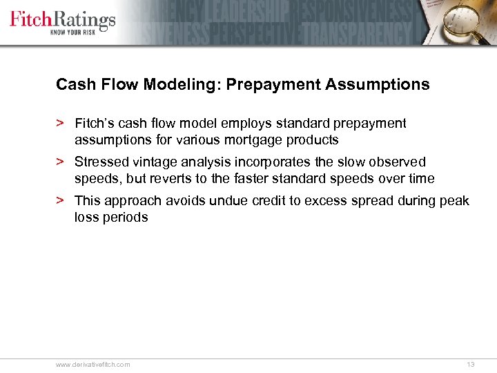 Cash Flow Modeling: Prepayment Assumptions > Fitch’s cash flow model employs standard prepayment assumptions
