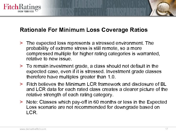 Rationale For Minimum Loss Coverage Ratios > The expected loss represents a stressed environment.