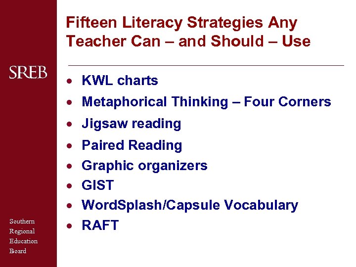 Fifteen Literacy Strategies Any Teacher Can – and Should – Use · KWL charts