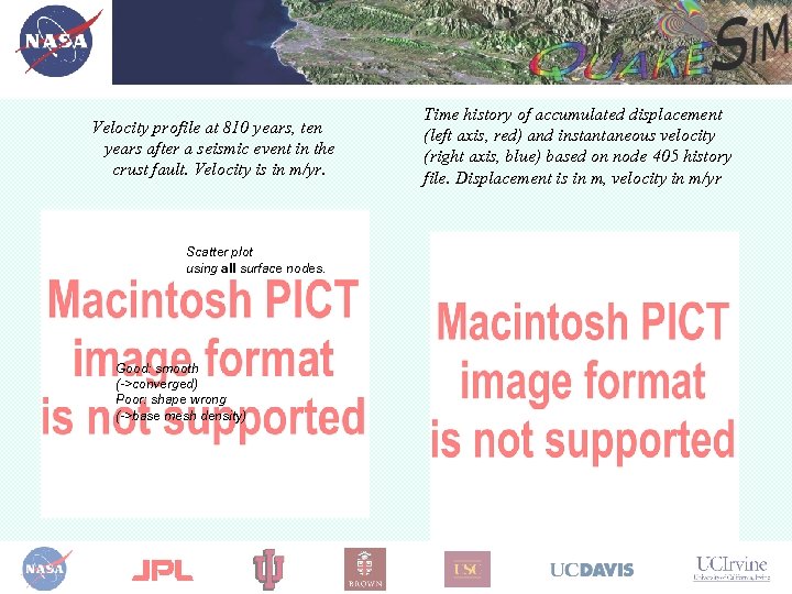 Velocity profile at 810 years, ten years after a seismic event in the crust