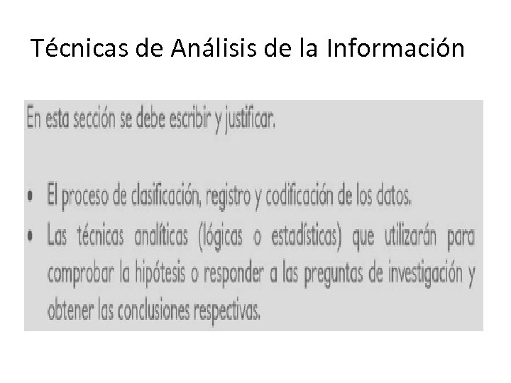 Técnicas de Análisis de la Información 