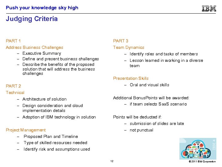 Push your knowledge sky high Judging Criteria PART 1 Address Business Challenges – Executive