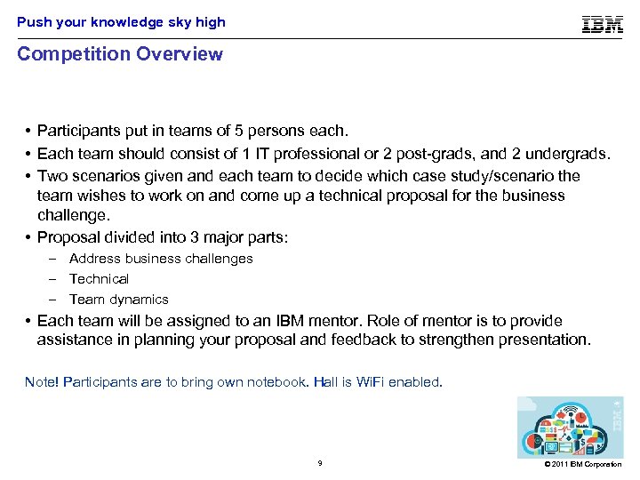 Push your knowledge sky high Competition Overview • Participants put in teams of 5