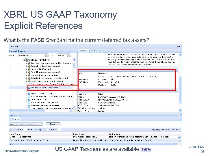 XBRL US GAAP Taxonomy Explicit References What is the FASB Standard for the current