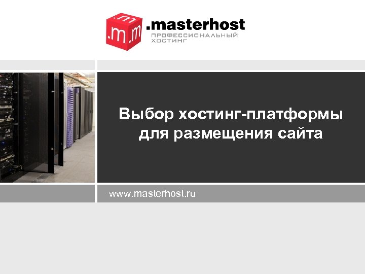 Выбор хостинг-платформы для размещения сайта www. masterhost. ru 