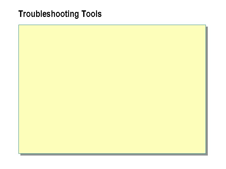 Troubleshooting Tools 