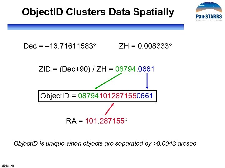 Object. ID Clusters Data Spatially Dec = – 16. 71611583 ZH = 0. 008333