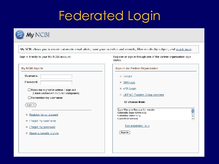 Federated Login 