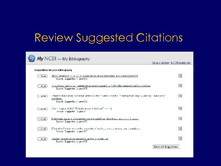 Review Suggested Citations 