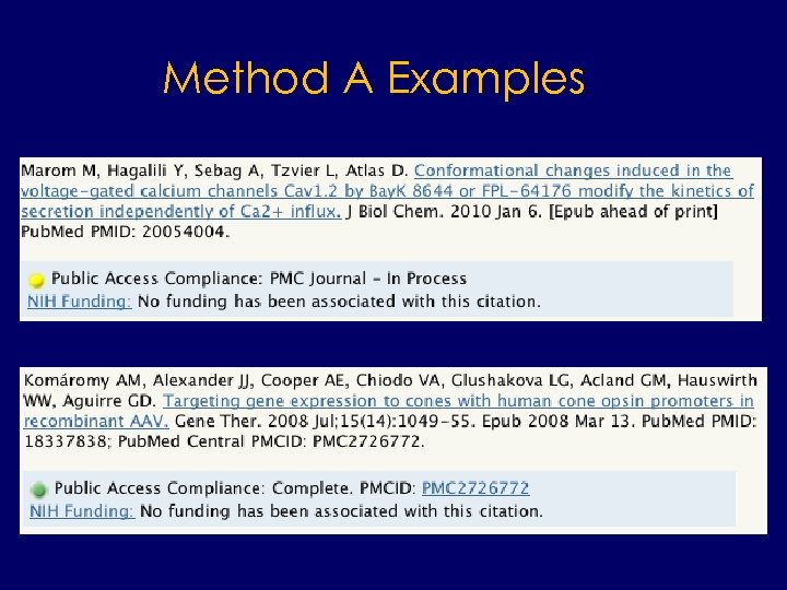 Method A Examples 