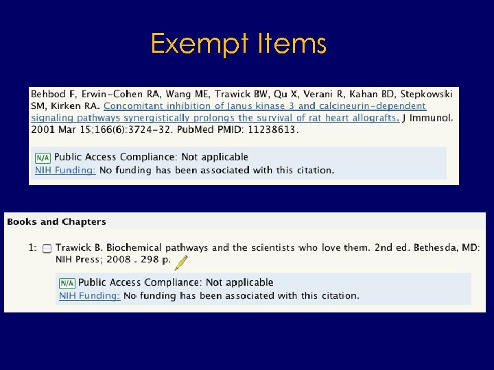 Exempt Items 