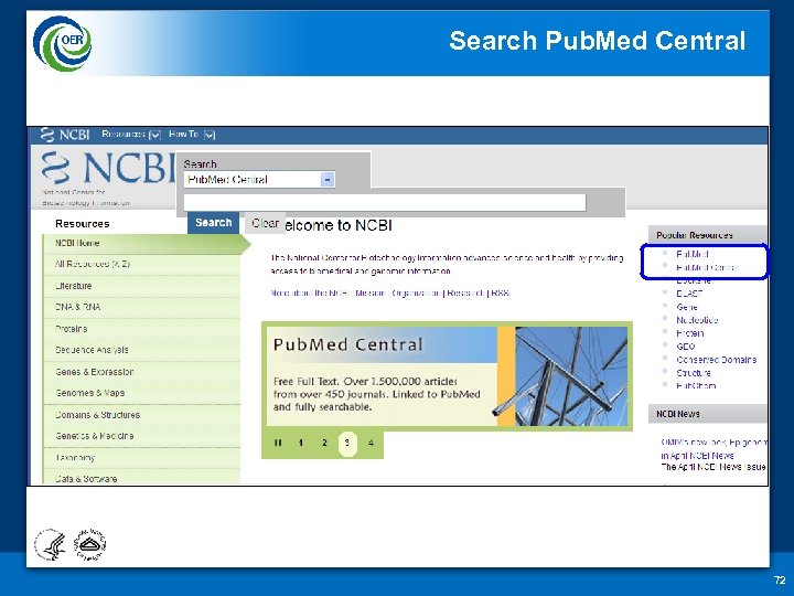 Search Pub. Med Central 72 