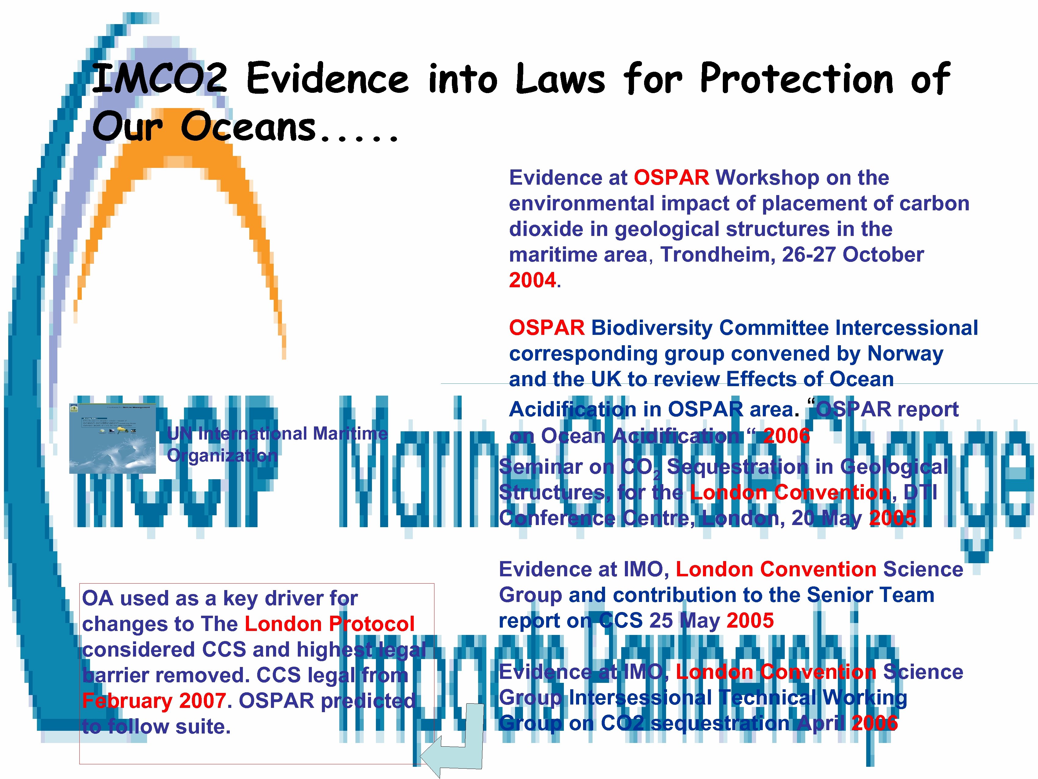 IMCO 2 Evidence into Laws for Protection of Our Oceans. . . Evidence at