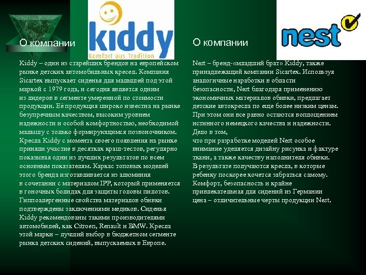 О компании Kiddy – один из старейших брендов на европейском рынке детских автомобильных кресел.