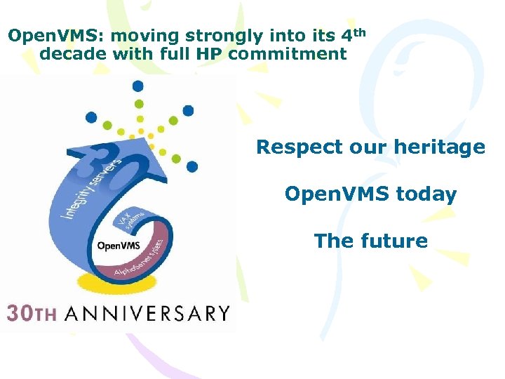 Open. VMS: moving strongly into its 4 th decade with full HP commitment Respect
