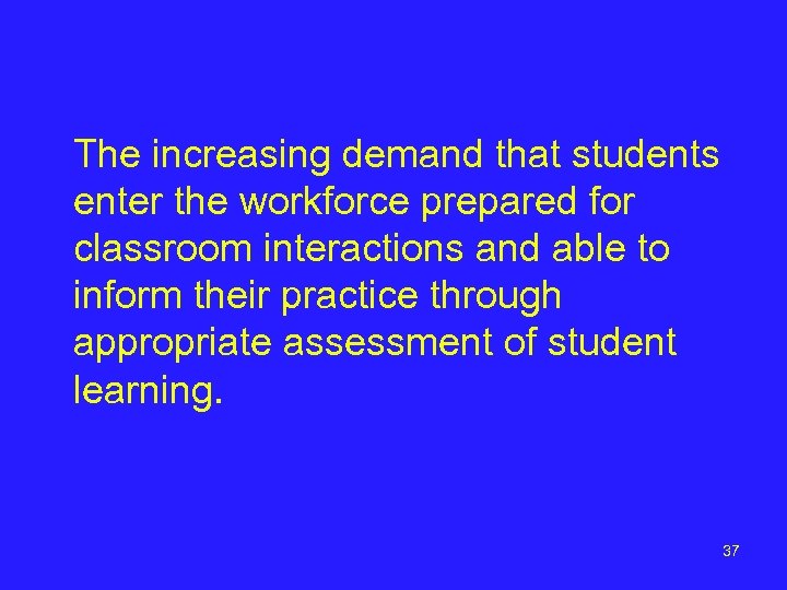 The increasing demand that students enter the workforce prepared for classroom interactions and able
