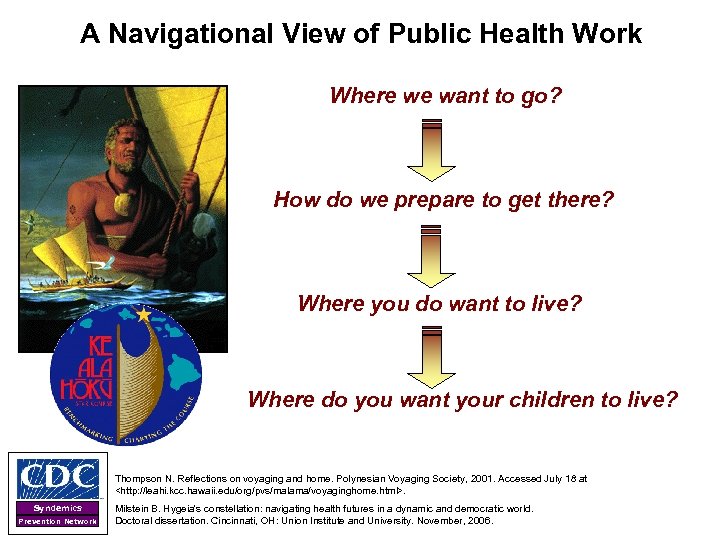 A Navigational View of Public Health Work Where we want to go? How do