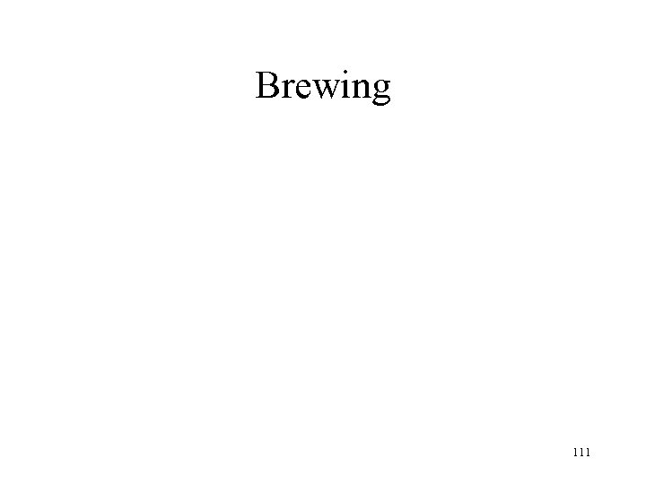 Brewing 111 