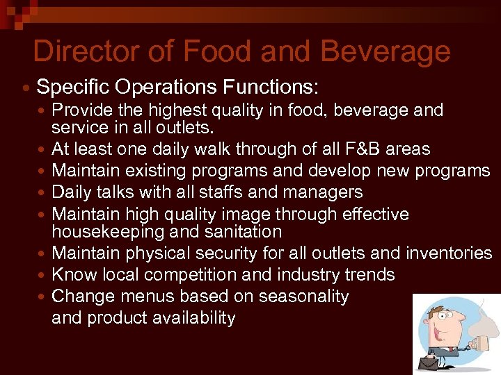 FOOD AND BEVERAGE MANAGEMENT Interactions Ratios And Contract