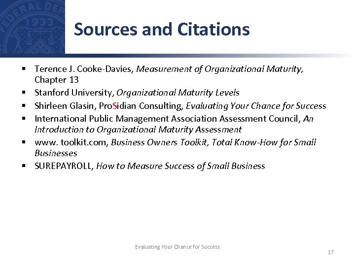 Sources and Citations § Terence J. Cooke-Davies, Measurement of Organizational Maturity, Chapter 13 §