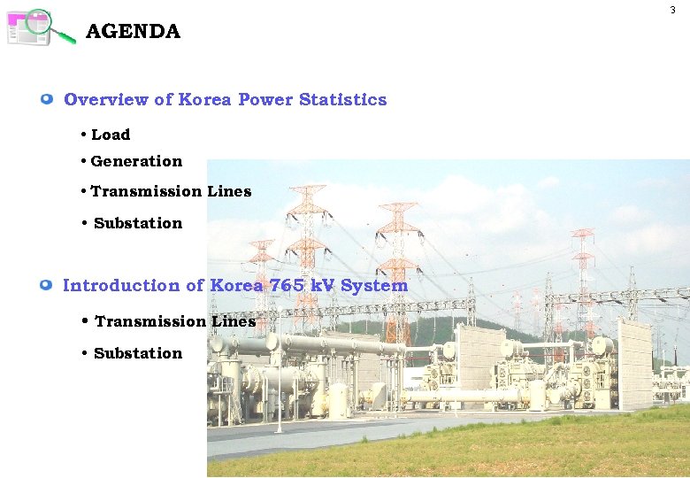 3 AGENDA Overview of Korea Power Statistics • Load • Generation • Transmission Lines