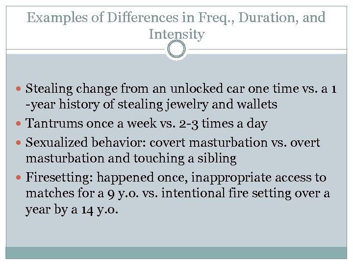 Examples of Differences in Freq. , Duration, and Intensity Stealing change from an unlocked