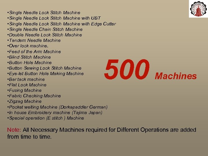  • Single Needle Lock Stitch Machine with UBT • Single Needle Lock Stitch