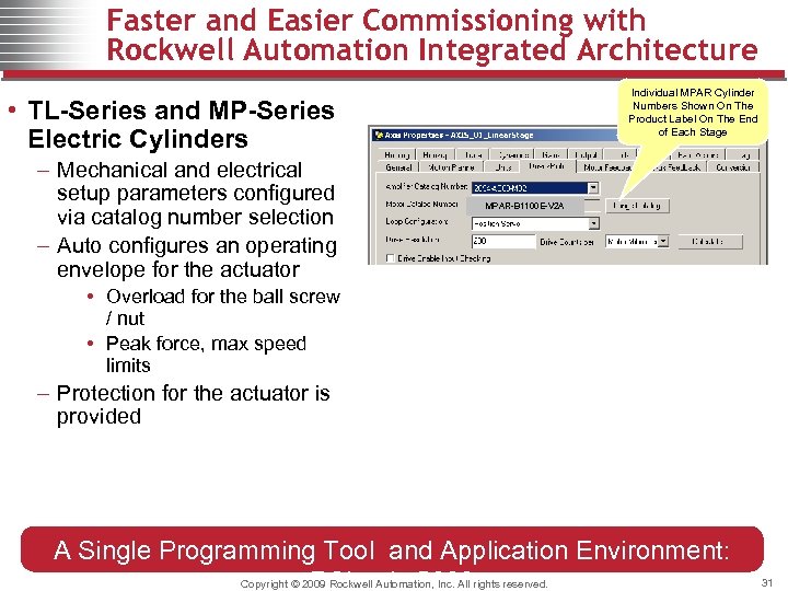 Faster and Easier Commissioning with Rockwell Automation Integrated Architecture Individual MPAR Cylinder Numbers Shown