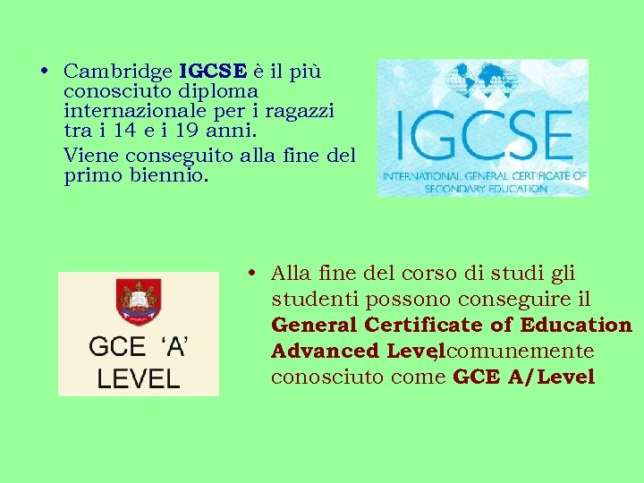  • Cambridge IGCSE è il più conosciuto diploma internazionale per i ragazzi tra