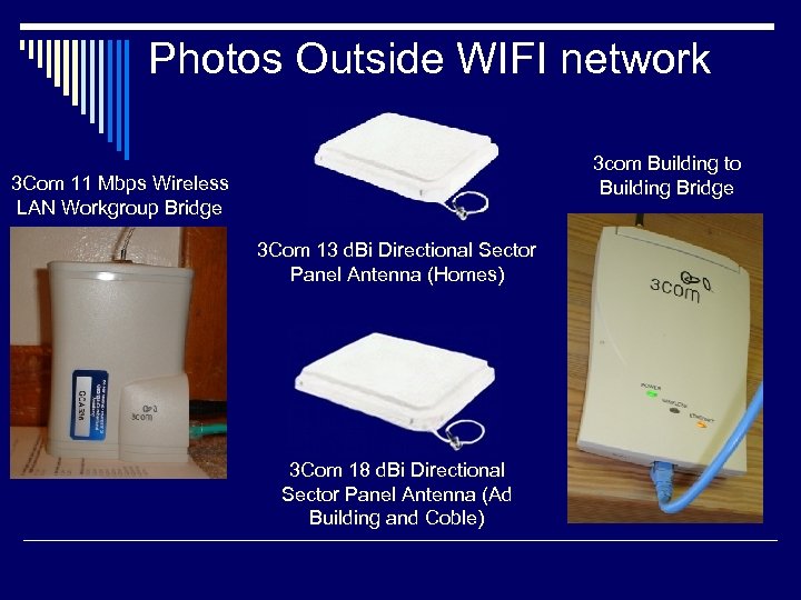 Photos Outside WIFI network 3 com Building to Building Bridge 3 Com 11 Mbps