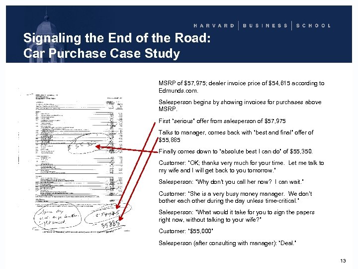 Signaling the End of the Road: Car Purchase Case Study MSRP of $57, 975;