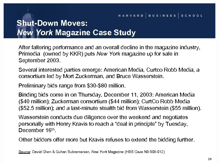 Shut-Down Moves: New York Magazine Case Study After faltering performance and an overall decline