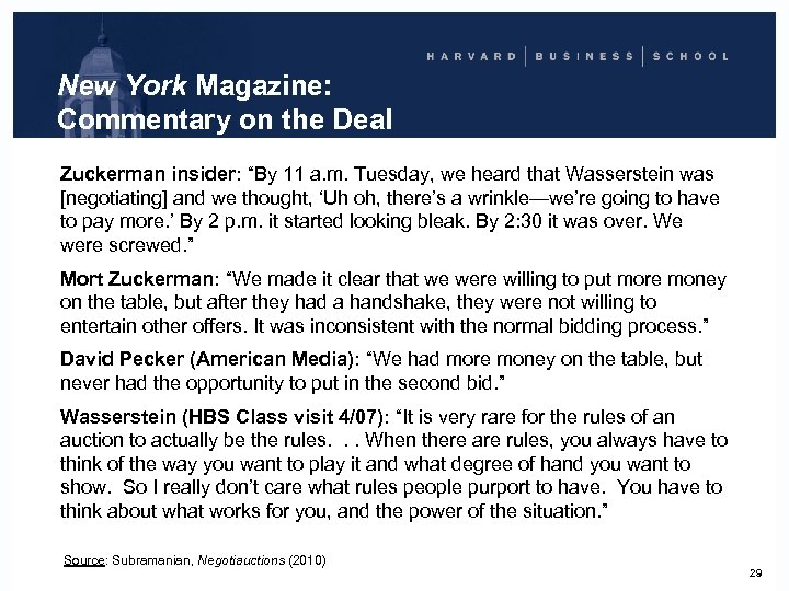 New York Magazine: Commentary on the Deal Zuckerman insider: “By 11 a. m. Tuesday,