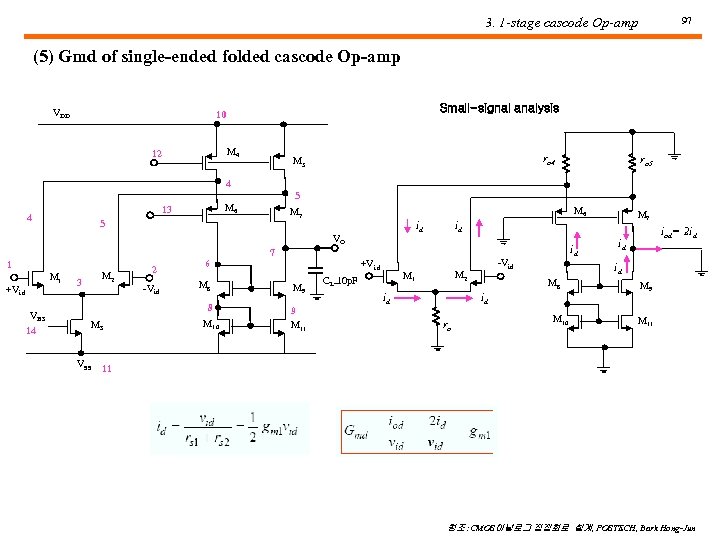 3. 1 -stage cascode Op-amp 97 (5) Gmd of single-ended folded cascode Op-amp VDD