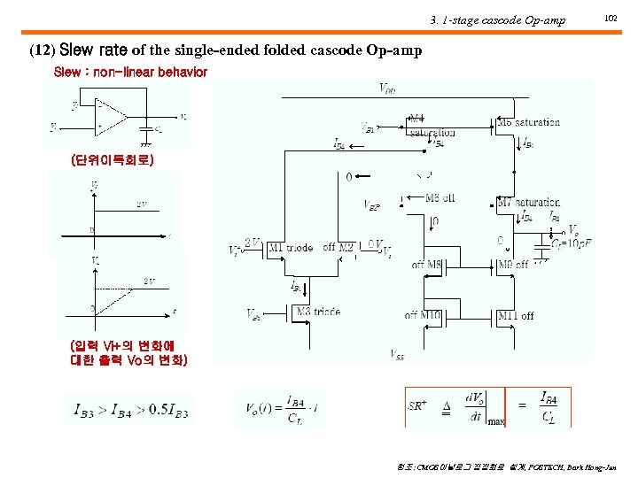 3. 1 -stage cascode Op-amp 102 (12) Slew rate of the single-ended folded cascode