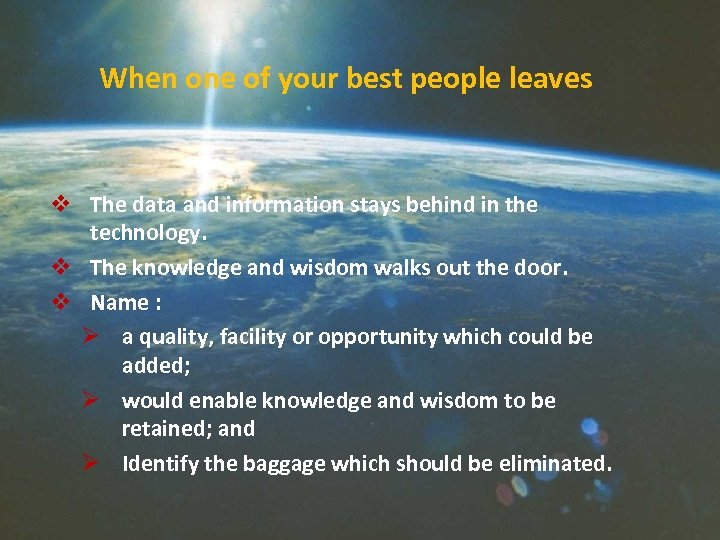 When one of your best people leaves v The data and information stays behind