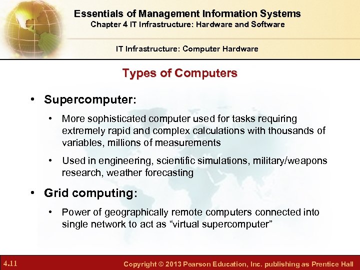 Essentials of Management Information Systems Chapter 4 IT Infrastructure: Hardware and Software IT Infrastructure: