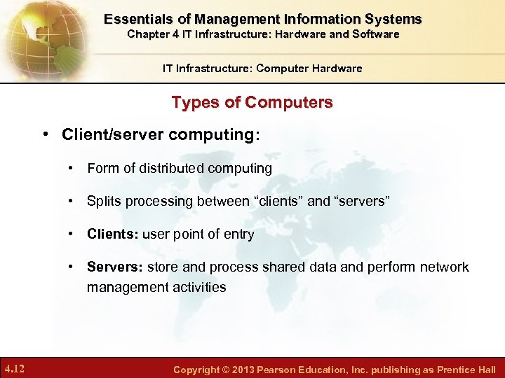 Essentials of Management Information Systems Chapter 4 IT Infrastructure: Hardware and Software IT Infrastructure: