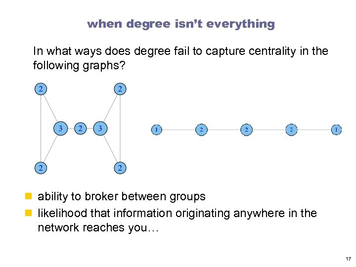 when degree isn’t everything In what ways does degree fail to capture centrality in