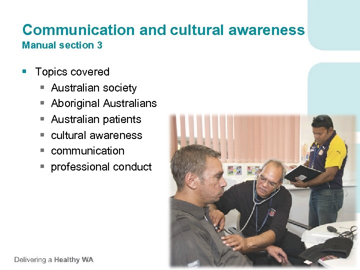 Communication and cultural awareness Manual section 3 § Topics covered § Australian society §