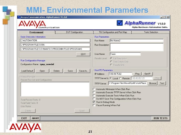 MMI- Environmental Parameters 23 