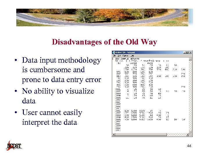 Disadvantages of the Old Way • Data input methodology is cumbersome and prone to