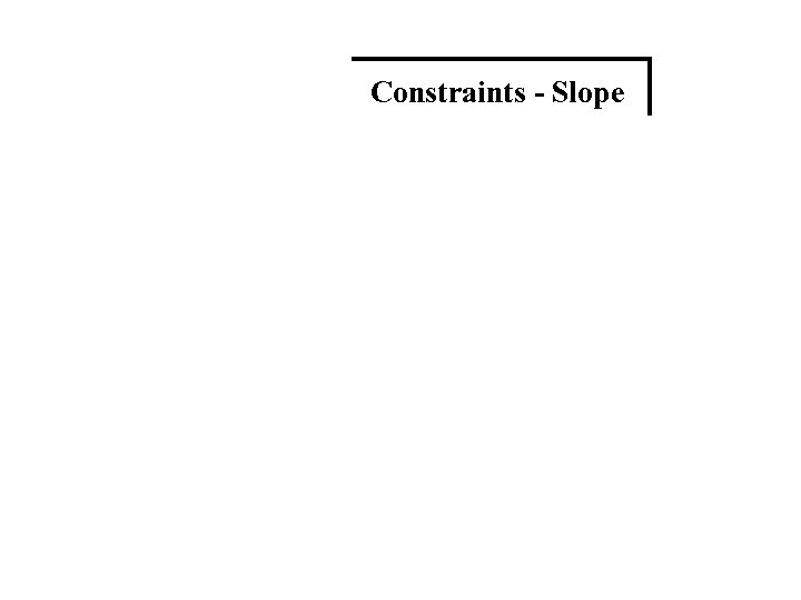 Constraints Slope Constraints -- Slope 
