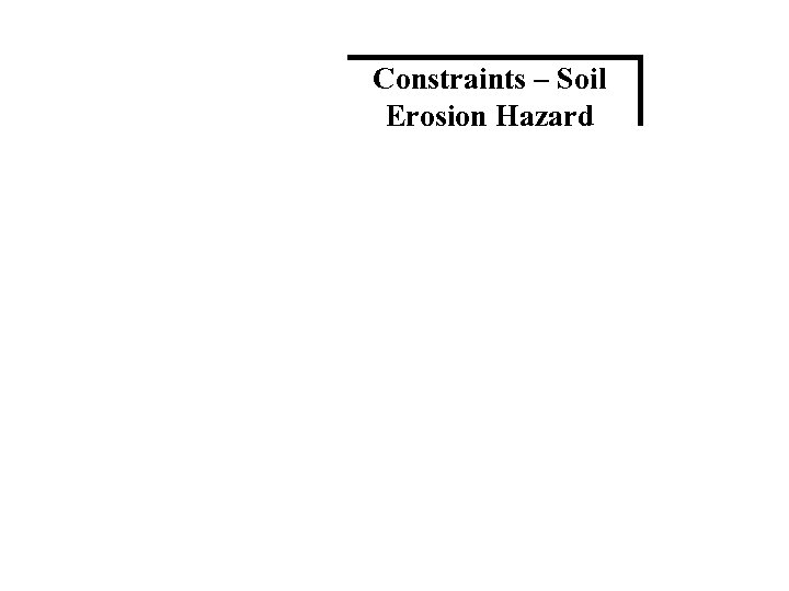 Constraints – Soil Erosion Hazard 