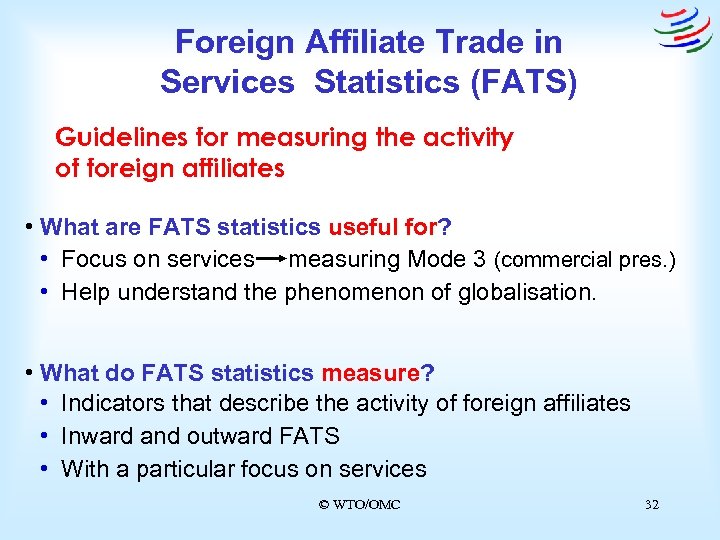 Foreign Affiliate Trade in Services Statistics (FATS) Guidelines for measuring the activity of foreign