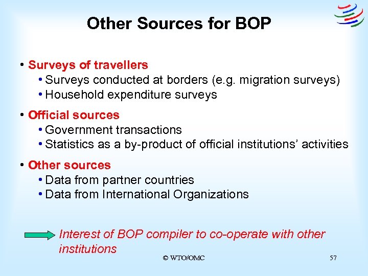Other Sources for BOP • Surveys of travellers • Surveys conducted at borders (e.